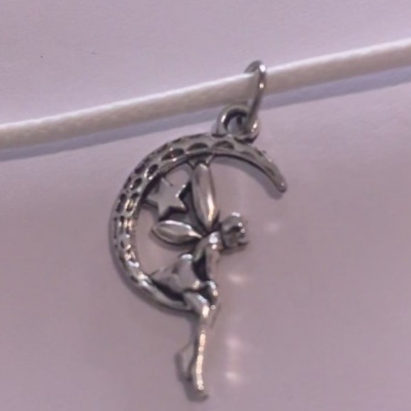 ⭐️4/$25⭐️ Fairy on Moon Charm Necklace on 20” Waxed Cord, Choice of Color - Picture 8 of 10